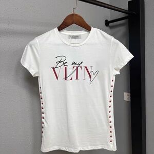 Authentic Valentino White and Red Graphic Tee